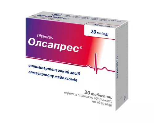 Олсапрес, таблетки, в/плів. обол. по 20 мг, №30 | Farmaco.ua Олсапрес, таблетки, в/плів. обол. по 20 мг, №30 | интернет-аптека Farmaco.ua