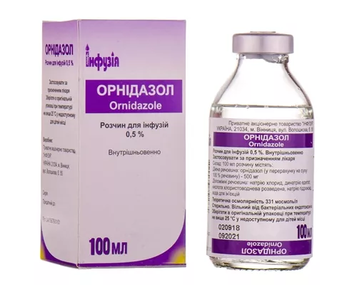Орнідазол, розчин для інфузій, 100 мл, 0.5% | интернет-аптека Farmaco.ua