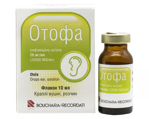 Отофа, вушні краплі, 2,6 г/100 мл, 20000 МО, флакон 10 мл | интернет-аптека Farmaco.ua