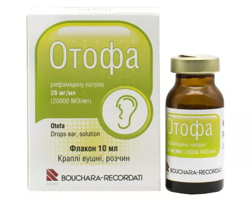 Отофа, вушні краплі, 2.6 г/мл, 20000 МО, флакон 10 мл | интернет-аптека Farmaco.ua