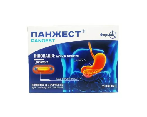 Панжест, капсулы, №20 (10х2) | интернет-аптека Farmaco.ua