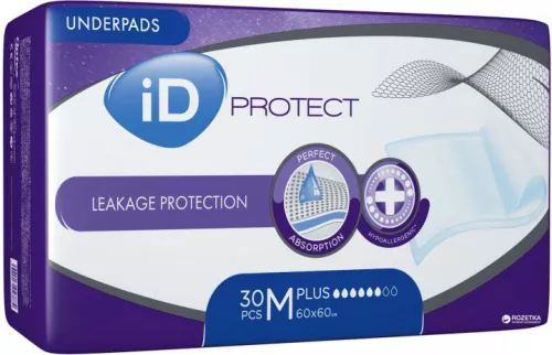 Пеленки гигиенические iD Protect Plus, 60x60 см, №30 | интернет-аптека Farmaco.ua