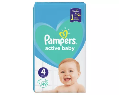 Pampers Active Baby Maxi, подгузники, 9-14 кг, №49 | интернет-аптека Farmaco.ua