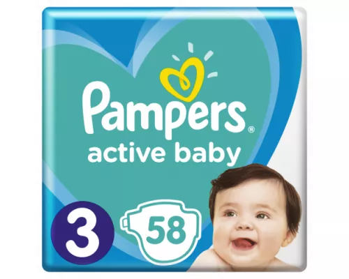 Pampers Active Baby Midi, подгузники, 6-10 кг, №58 | интернет-аптека Farmaco.ua