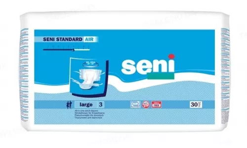Seni Standard Air, подгузники для взрослых, размер L, тип 3, 100-150 см, №30 | интернет-аптека Farmaco.ua