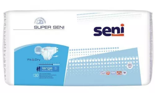 Подгузники Супер Сэни, для взрослых, размер L, тип 3, 100-150 см, №30 | интернет-аптека Farmaco.ua