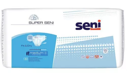 Super Seni, подгузники для взрослых, размер M, тип 2, 75-110 см, №30 | интернет-аптека Farmaco.ua