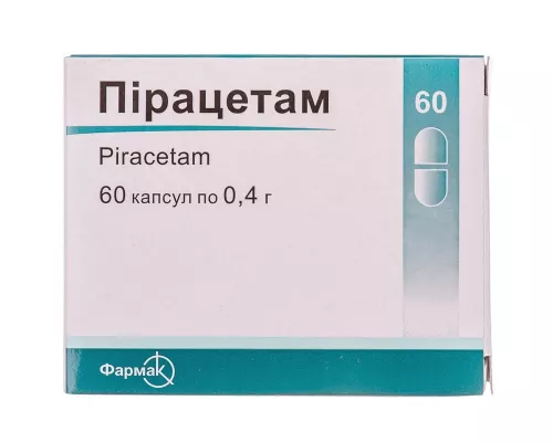 Пірацетам, капсули 0.4 г, №60 | интернет-аптека Farmaco.ua