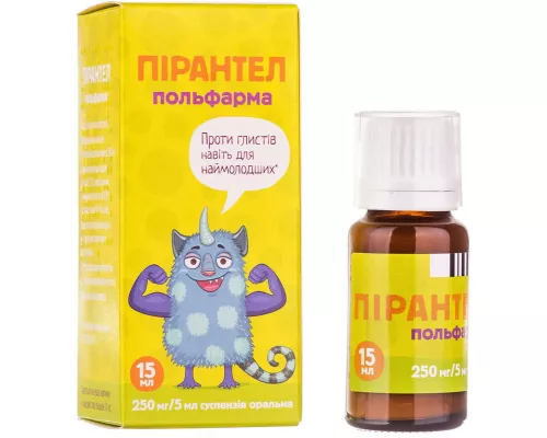 Пирантел, суспензия для перорального применения, 250 мг, 5 мл, флакон 15 мл | интернет-аптека Farmaco.ua