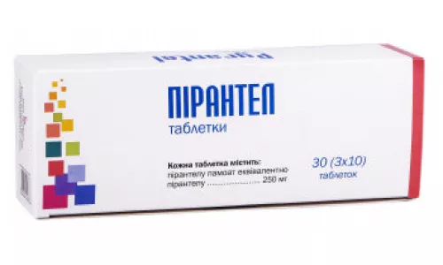 Пірантел, таблетки, 250 мг, №30 (3х10) | интернет-аптека Farmaco.ua