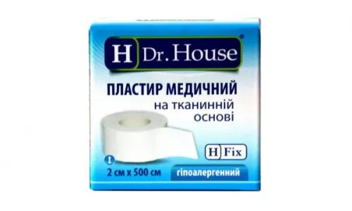 H Dr. House, пластир, медичний, на тканевій основі, гіпоалергенний, 2 см х 500 см, №1 | интернет-аптека Farmaco.ua