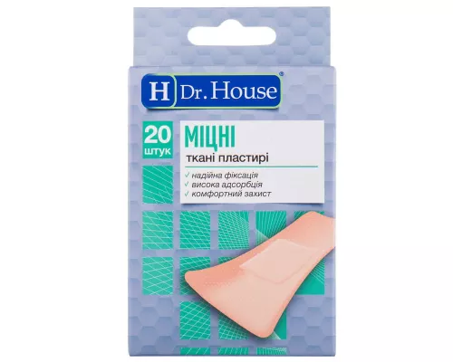 H Dr. House Міцний, пластир, на тканинній основі, 7.2 см x 2.3 см, №20 | интернет-аптека Farmaco.ua