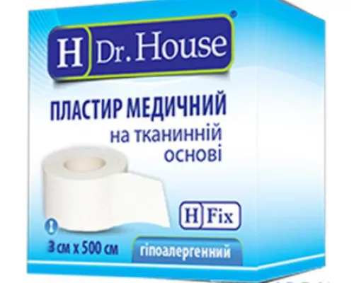 H Dr. House, пластырь, на тканевой основе, 3 см x 500 см, №1 | интернет-аптека Farmaco.ua