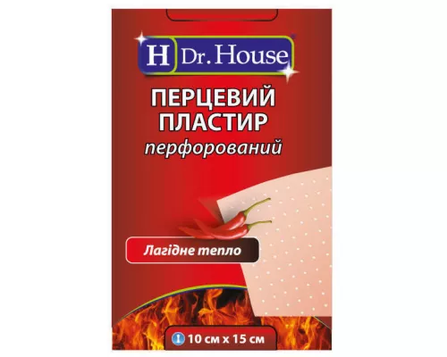 H Dr. House, пластир, перцевий, перфорований, 10 х 15 см | интернет-аптека Farmaco.ua