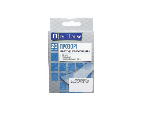 H Dr. House Прозорий, пластир, на полімерній основі, 7.2 см x 2.3 см, №20 | интернет-аптека Farmaco.ua