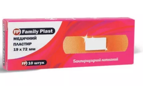Family Plast, пластир бактерицидний, на нетканій основі, 19 мм х 72 мм, №10 | интернет-аптека Farmaco.ua