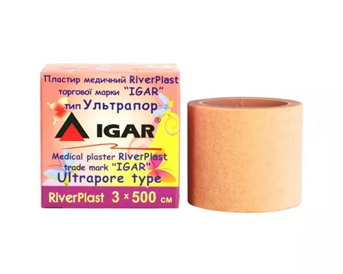 RiverPlast Igar Ультрапор, пластырь, на не тканевой основе, 3 x 500 см | интернет-аптека Farmaco.ua