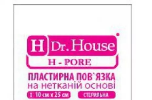 H Dr. House, пластирна пов'язка на нетканій основі, стерильна, 10х15 см | интернет-аптека Farmaco.ua