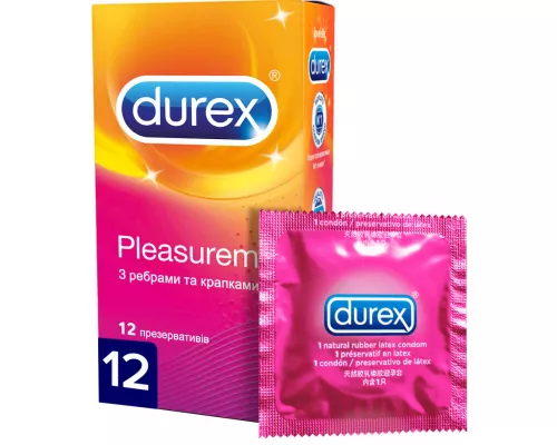 Durex Pleasuremax, презервативи рельєфні/ребристі з крапковою структурою, №12 | интернет-аптека Farmaco.ua