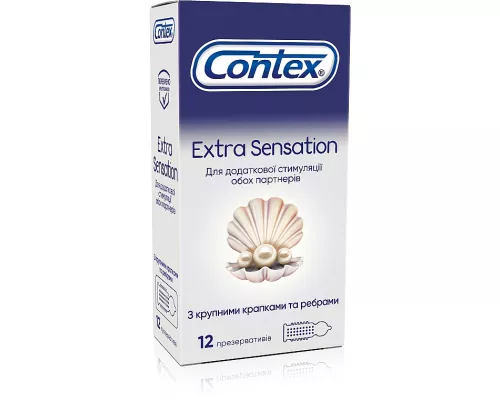 Презервативи Contex Extra Sensation, з крапками та ребрами, №12 | интернет-аптека Farmaco.ua