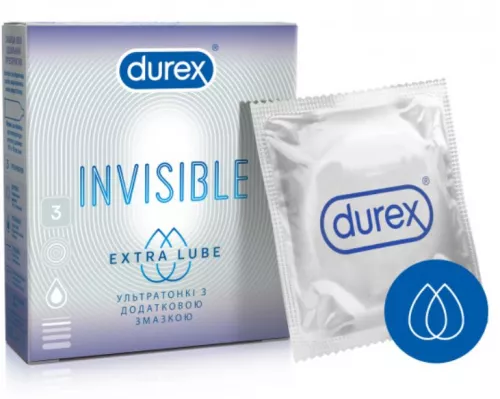 Durex Invisible Extra Lube, презервативы, №3 | интернет-аптека Farmaco.ua