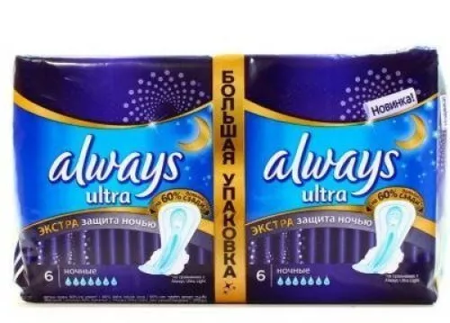 Always Ultra Night Extra Duo, прокладки, №12 | интернет-аптека Farmaco.ua
