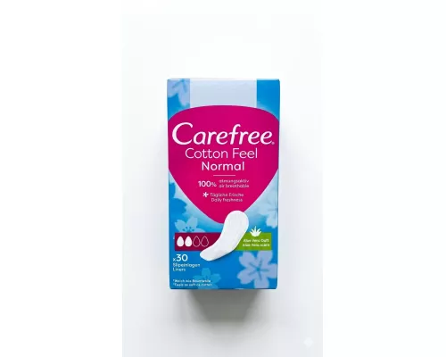 Прокладки женские ежедневные, CAREFREE® Cotton Feel Aloe, №30 изображение №1 | Farmaco.ua Прокладки женские ежедневные, CAREFREE® Cotton Feel Aloe, №30 изображение №1 | интернет-аптека Farmaco.ua