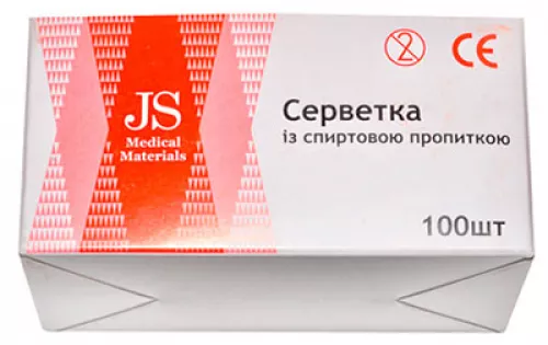 JS, серветки спиртові, 70%, 110х150 мм, №100 | интернет-аптека Farmaco.ua