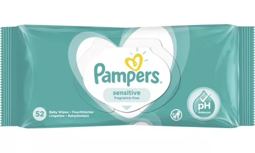 Серветки Pampers Sensitive, зволожуючі для дітей, №52 | интернет-аптека Farmaco.ua