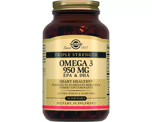 Solgar Омега-3 Потрійна сила, капсули 950 мг, №50 | интернет-аптека Farmaco.ua