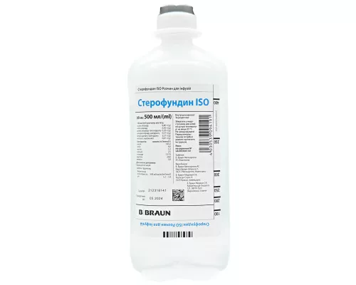 Стерофундин ISO, раствор для инфузий, 500 мл, №10 | интернет-аптека Farmaco.ua
