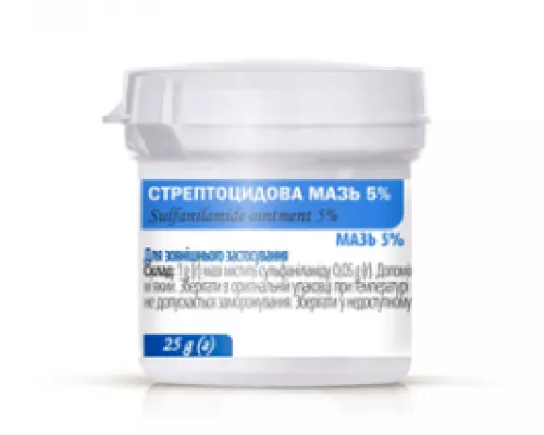 Стрептоцидова мазь, контейнер 25 г, 5% | интернет-аптека Farmaco.ua