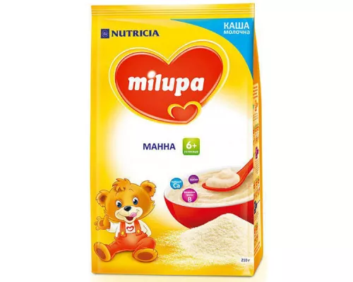 Milupa, суха молочна каша, манна швидкорозчинна, з 6+ місяців, 210 г | интернет-аптека Farmaco.ua