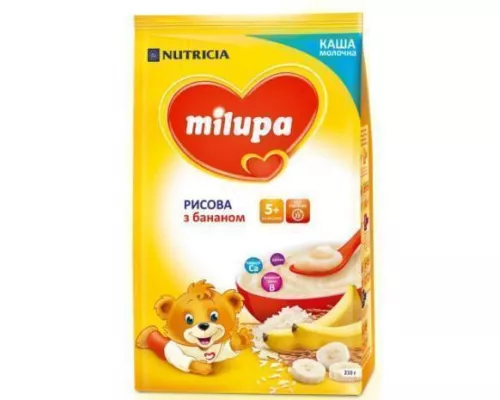Milupa, сухая молочная каша, рисовая с бананом быстрорастворимая, с 5+ месяцев, 210 г | интернет-аптека Farmaco.ua