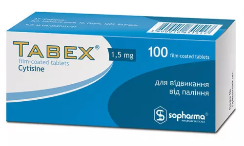 Табекс, таблетки вкриті оболонкою, 1.5 мг, №100 | интернет-аптека Farmaco.ua