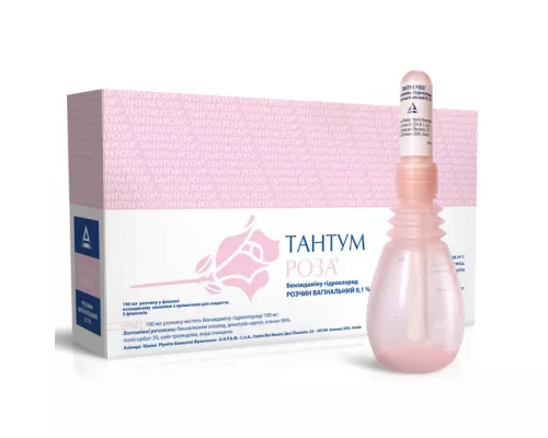 Тантум Роза, розчин вагінальний, флакон 140 мл, 0.1%, №5 | интернет-аптека Farmaco.ua