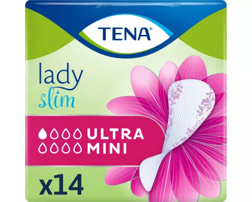 Tena Lady Slim Ultra Mini, прокладки урологические, №14 | интернет-аптека Farmaco.ua