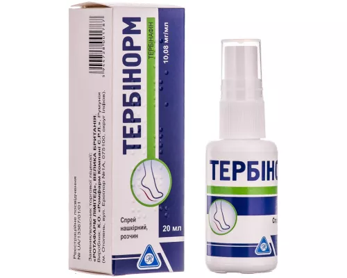 Тербінорм, спрей нашкірний, розчин, 10.8 мг/мл, флакон 20 мл | интернет-аптека Farmaco.ua