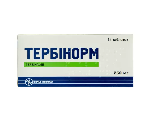 Тербінорм, таблетки, 250 мг, №14 (7х2) | интернет-аптека Farmaco.ua