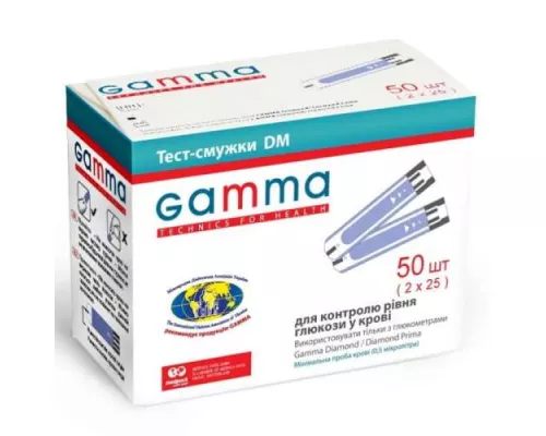 Gamma DM, тест-полоски, для глюкометра, №50 | интернет-аптека Farmaco.ua