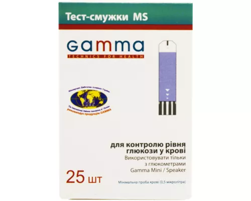 Gamma MS, тест-полоски, для глюкометра, №25 | интернет-аптека Farmaco.ua