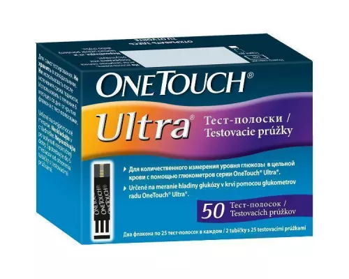 One Touch Ultra, тест-полоски, для глюкометра, №50 | интернет-аптека Farmaco.ua