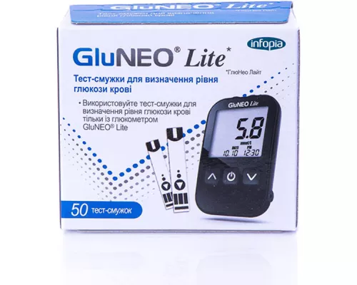 Gluneo® Lite, тест-полоски, для глюкометра №50 | интернет-аптека Farmaco.ua