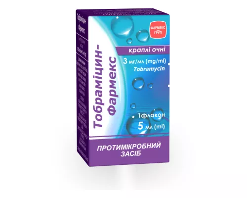 Тобраміцин-Фармекс, краплі очні, 3 мг/мг, флакон 5 мл | интернет-аптека Farmaco.ua