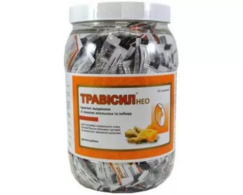 Травісил Нео, льодяники, зі смаком апельсину та імбиру, №200 | интернет-аптека Farmaco.ua