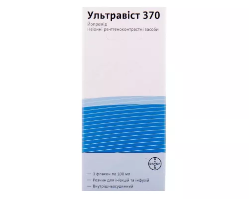 Ультравіст 370, розчин для ін'єкцій і інфузій, флакон 100 мл, 370 мг/мл | интернет-аптека Farmaco.ua