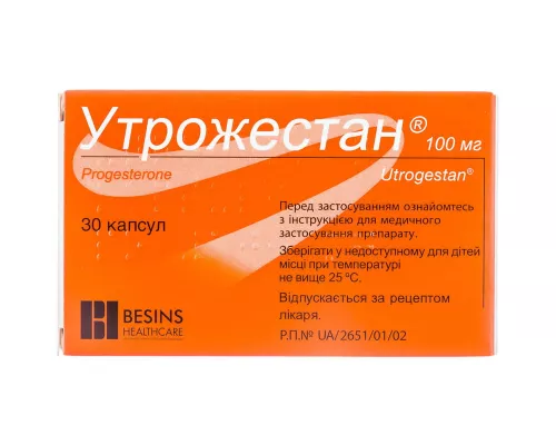 Утрожестан, капсули 100 мг, №30 | интернет-аптека Farmaco.ua