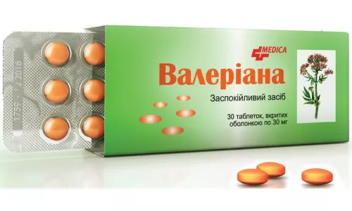 Валериана, таблетки покрытые оболочкой, 30 мг, №30 (3х10) | интернет-аптека Farmaco.ua