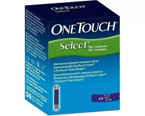 One Touch Select, тест-смужки, для глюкометра, №50 | интернет-аптека Farmaco.ua