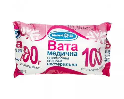 Білосніжка, вата, нестерильна, гігієнічна, ролик 100 г | интернет-аптека Farmaco.ua